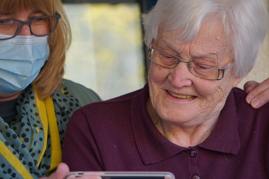 Senior client at home